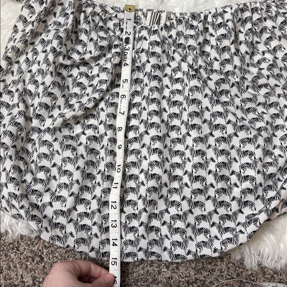Free People Black And White Zebra Cropped Off The Shoulder Top S 100% Rayon